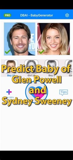 Predict Baby of Glen Powell and Sydney Sweeney #shorts #babygenerator #glenpowell #anyonebutyou #ai