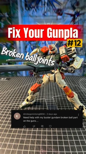 MG Buster Gundam Cannon Repair | Fixing Broken Ball Joints Tutorial #Gunpla #GunplaFix #GunplaTutorial #GunplaCommunity #ModelKitRepair | Kogic's G Studios
