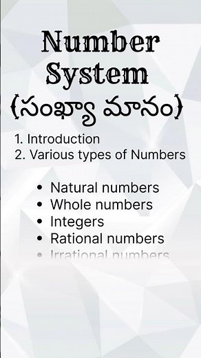 Number system | Types of numbers | Mathematics