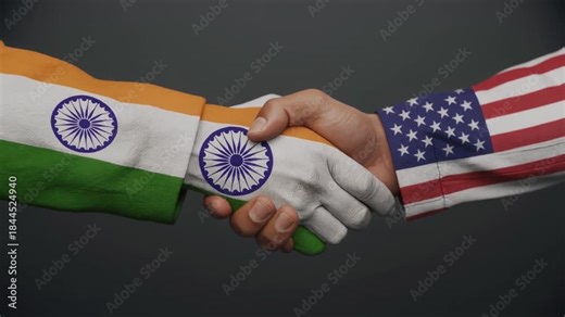 India and United States Partnership Handshake — Symbolic International Cooperation and Friendship 4K Video