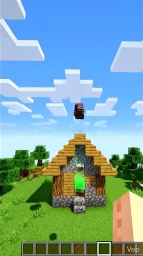 Troll, the green slam dummy flying #funny #minecraft