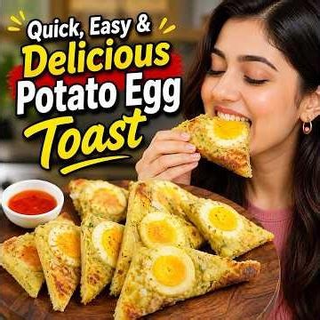 Just 1 Potato & 1 Egg! Crispy Potato Egg Toast Recipe | Easy Breakfast Idea #recipe #food