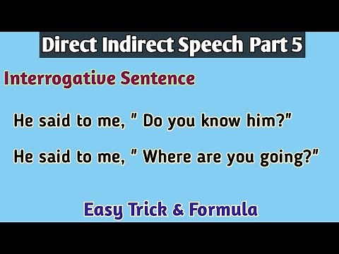 Direct Indirect Speech Interrogative Sentences || Direct And Indirect Speech Interrogative|Narration