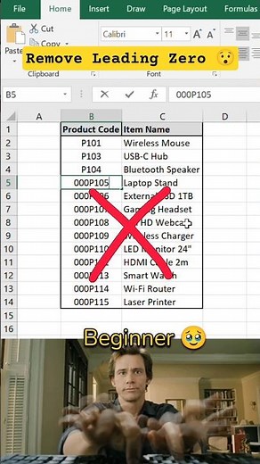How to remove Leading Zero in excel 😱😱#excel #exceltips #exceltricks #office #exceltutorial