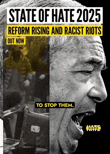 🚨 State of HATE 2025 is out today. The most in-depth report on the far right in Britain. What’s happening, what’s next, and how we fight back. 🔗 https://hopenothate.org.uk/state-of-hate-2025/ | HOPE not hate