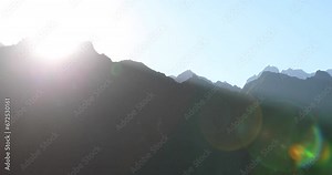 Sun Peaking Over Peru Mountains - Locked Off Shot