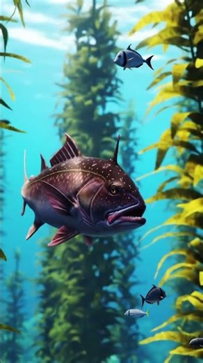 3D Animated video Lingcod swimming underwater #music #snow #shorts