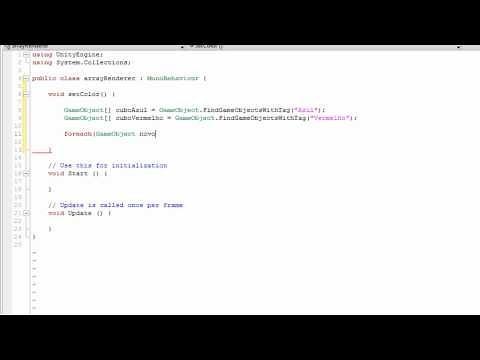 Vídeo-Aula Unity 3D - 5. C# - Mudando cor de objetos usando tags