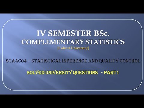 IV Semester BSc complementary Statistics - Solved university questions - part1