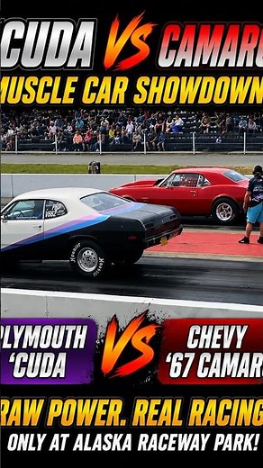 Cuda vs ’67 Camaro 💥 Classic Muscle Car Showdown! | Alaska Drag Racing