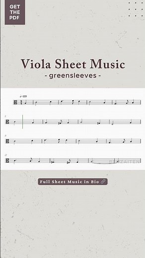 Greensleeves - Viola Sheet Music | Easy Arrangement 🎵 #viola #sheetmusic