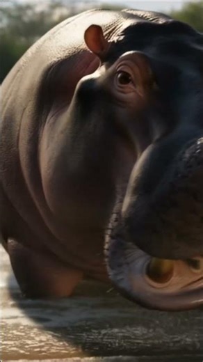 🦛😱 Angry Hippo Screams at the Crowd | Hyper-Realistic