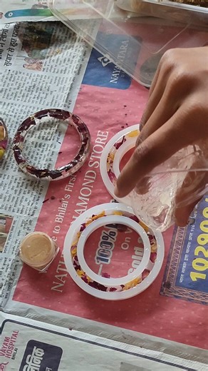 Handmade Resin Bangles 💖 / Flower Design Resin Art /Easy Tutorial#resin