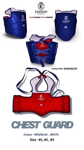 Edison Sports on Instagram: "Looking for a premium Taekwondo chest guard for training, sparring & tournaments? Edison Sports brings double-color reversible chest guard, lightweight padding & maximum shock absorption. Train strong • Kick faster • Win smarter 💥 #TaekwondoChestGuard #EdisonSports #TaekwondoTraining #TKDIndia #MartialArtsGear #CombatSportsGear #TaekwondoEquipment #SparringGear #ChestGuard #ReversibleChestGuard #KickboxingGear #MartialArtsLife #SportsGearIndia #TaekwondoReels