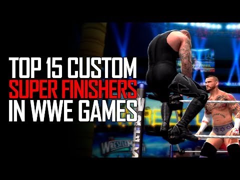 TOP 15 CRAZY CUSTOM SUPER FINISHERS IN WWE GAMES! (WWE 2K CREATED FINISHERS)