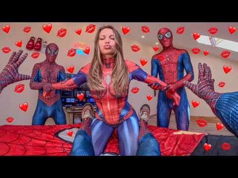 CRAZY NEIGHBOR GIRLS IN LOVE WILL NOT LEAVE TEAM SPIDER-MAN ALONE (Love Parkour POV)