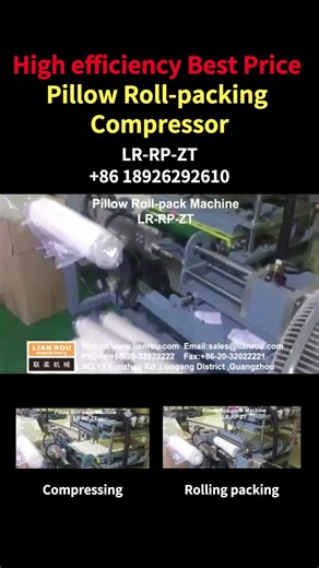pillow compressing & roll packing machine | Compact Pillow Packing Solution for Factory & Startup