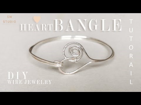 Heart Bangle/Easy Bracelet/DIY Bracelet/Wire Wrap Bracelet Tutorial/How to make