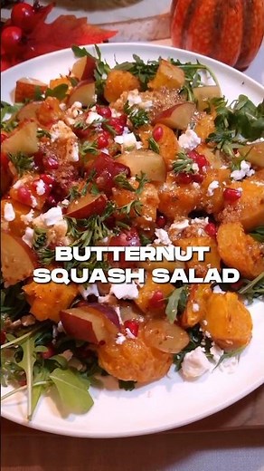 EASY Warm Oven-Roasted Butternut Squash Salad - Delicious Fall Salad Recipe!