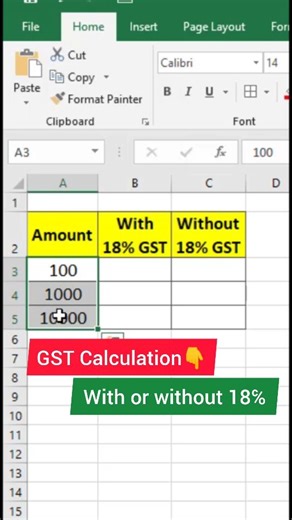 1.5K views · 474 reactions | Let's learn this amazing #excel trick to add and subtract GST calculation fast in seconds✌️ Save this reel for future use Follow for more videos  @excelwithmukul #exceltricks #exceltips #learnexcel #msexcel #advancedexcel | Mukul Jain | Facebook