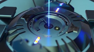 Futuristic laser engine close-up Premium Stock Video Footage