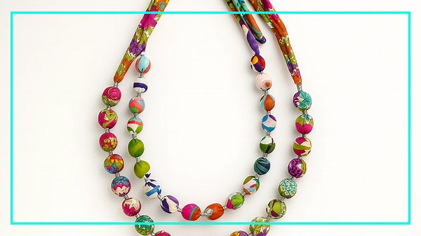 A DIY Jewelry Project: Craft a Unique Long Fabric Necklace with Liberty Fabric Beads