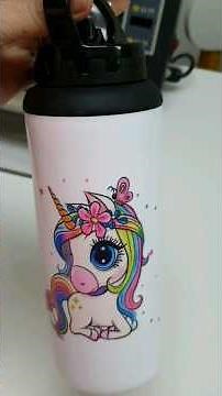 💖🦄BOTELLA HOPPY DE POLIMERO SUBLIMABLE. #sublimacion #trabajodesdecasa #creatividad