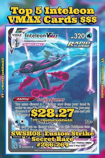 Top 5 RAREST & Most Expensive Inteleon VMAX Pokémon Cards! 💧💎 #pokemon #top5 #tcg #pokémon