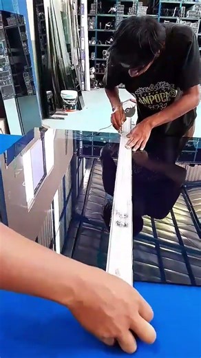 one way glass cutting#daily#carpentry#tempered glass