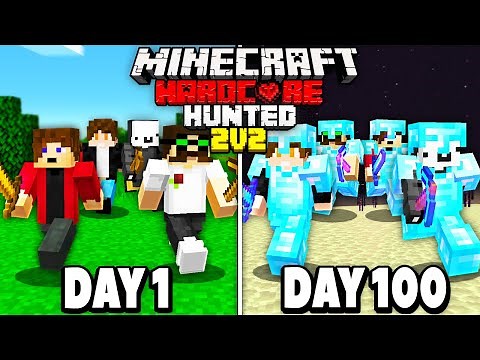 WE Survived 100 days in Hardcore Minecraft Manhunt...2v2 Edition