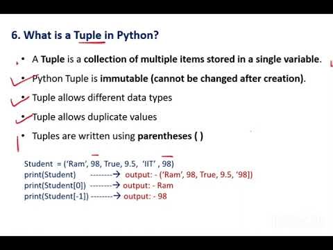 What is Python Tuple? | Python Most Important Interview Question | Fresher & Expe #python #interview