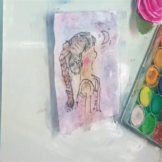 how to draw little girl painting #watercolorpainting #littlegirldrawing #painting #art