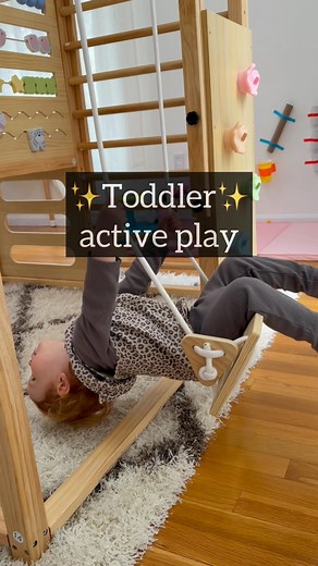 Guess what? Indoor active play equipment is totally worth it! 🌟 My baby loves exploring the Montessori jungle gym, and I couldn’t be happier helping her build the habit of active play that actually wears her out! Comment GYM and I’ll send you a link to our favorite jungle gym 🔥 there are many other gyms you can choose from! #toddlerplay #junglegym #indoorplay | Sasha Mints