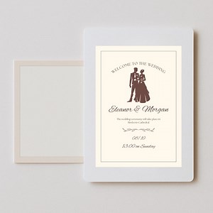 Simple Wedding Invitation With Bride and Groom Silhouettes – Elegant Printable Template - Etsy
