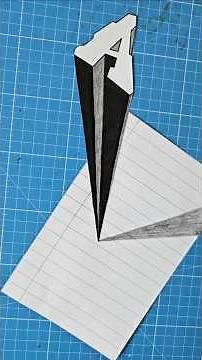 How to draw ✏️ 3D Optical Illusion Graffiti Letter A Art #drawing