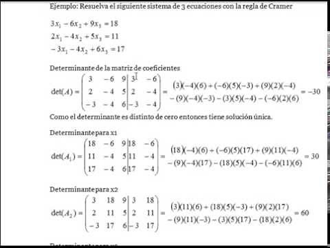 Regla de Cramer con Matlab