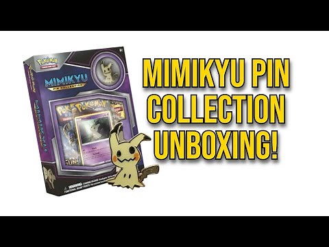 Pokémon TCG Mimikyu Pin Collection Unboxing: 2017 Box Opening!