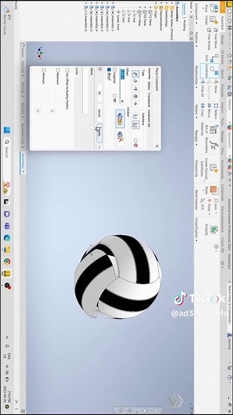 Autodesk Inventor Volleyball 3D Model Tutorial | check link in bio! #3d #3dprinting #inventor #autodeskinventor #tutorial