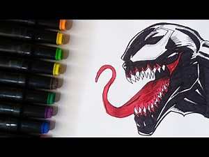 How to draw Venom | Marvel Venom Drawing Tutorial Step by Step.