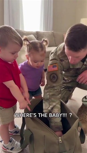❤️😂🪖“DADDY, WHY IS THERE A BABY IN YOUR ARMY BAG?! 😂👶❤️”#shorts