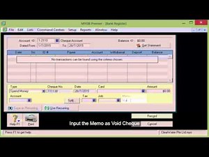 How to void cheque in MYOB Accounting