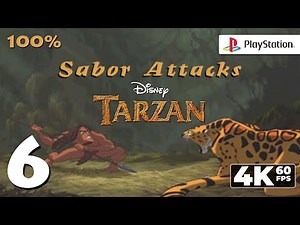 Disney's Tarzan (PlayStation 1) - 4K60 Walkthrough (100%) Level 6 - Sabor Attacks