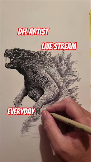 #how to draw Godzila #godzilla #ink #shorts #livestream #lizard #motivation