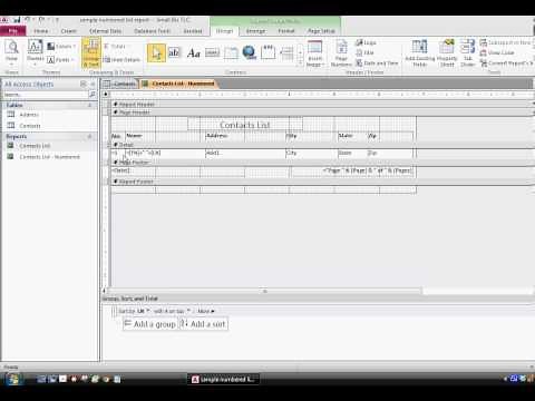 Create a numbered list on an Access Report