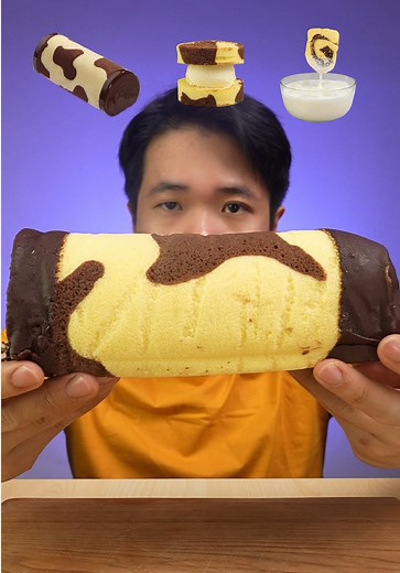 MAKAN MOO-MOO ROLL BERBAGAI CARA #asmr #mukbang #moomooroll
