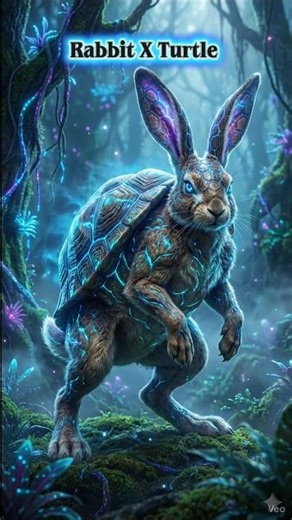 Rabbit × Turtle AI Hybrid 🐇🐢| Speed Meets Wisdom🔥 | Ai Hybrid World #AIVideo #AIGenerated #AIVisuals