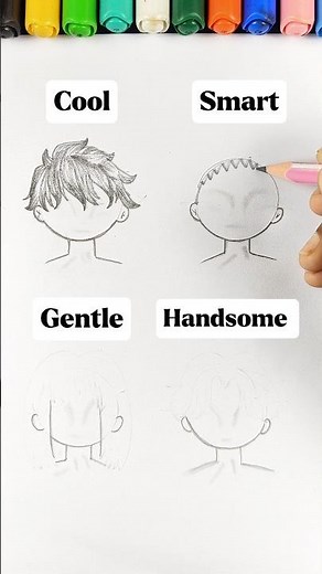How to draw Anime Boy Hair Bangs #shorts #art #satisfying #painting #creativeart