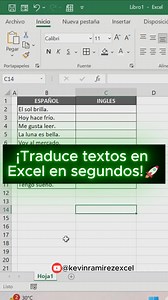 47K views · 612 reactions | Traduce Textos de español a inglés en excel #tipsexcel #exceltips #Microsoft #office #Excel | Kevin Ramirez | Facebook