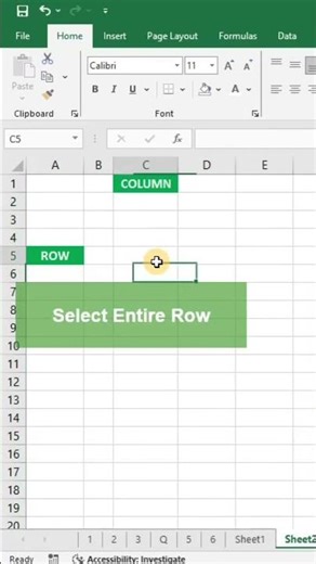 Excel Shortcut | Select Entire Row & Column
