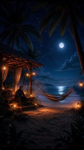 Ocean Chill Lofi | 🌖 Moonlit Beach Cabana